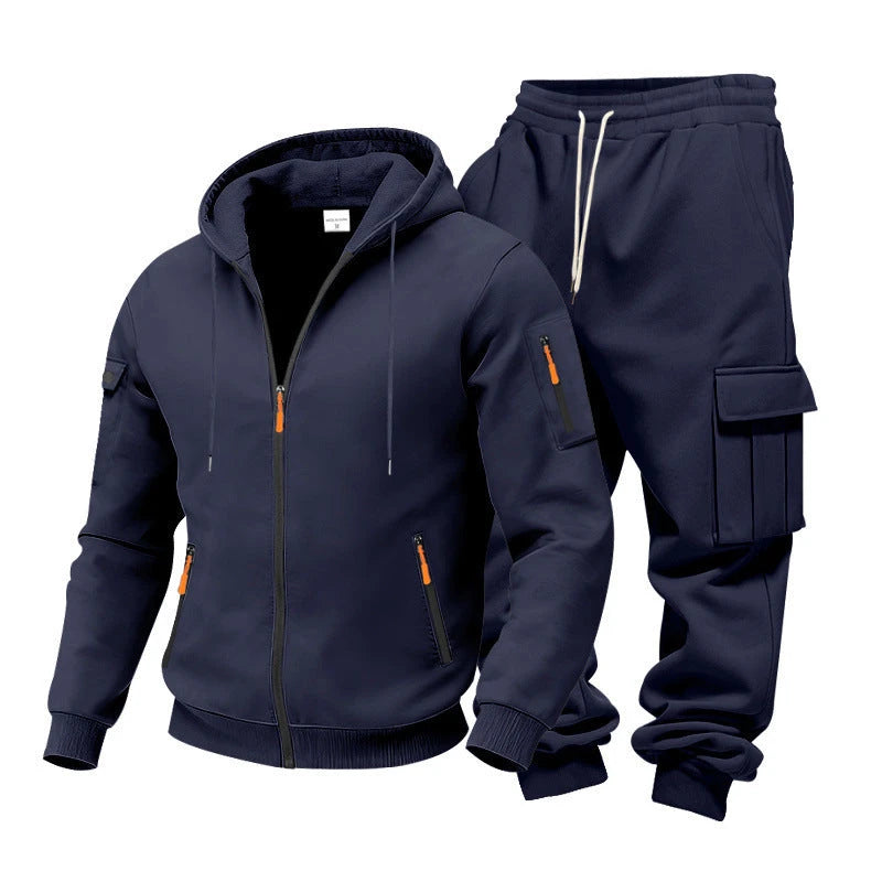 Winter Fleece-Lined Tracksuit Set